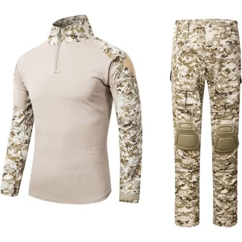 Men s Tactical Airsoft Paintball Combat BDU G3 Uniform set Shirt with Pants & Knee Pads Military Army Suit Desert Digital shirt