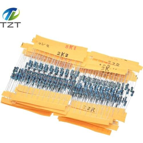 TZT 1 Pack 300Pcs 10 -1M Ohm 1/4w Resistance 1% Metal Film Resistor Resistance Assortment Kit Set 30 Kinds Each 10pcs
