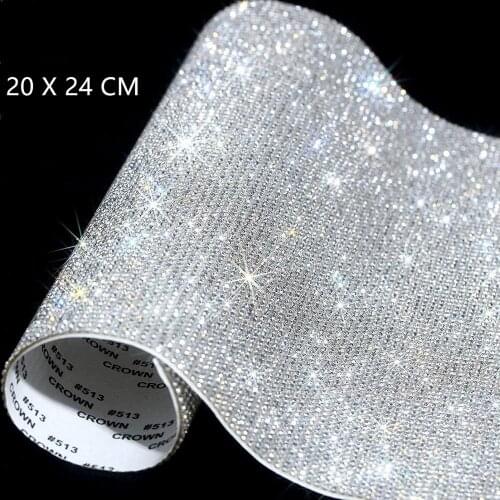 Glass Rhinestone Sticker Sheet Trim Crystal Stickers Beaded Applique DIY Car Decoration Self Adhesive Embellishment Garment