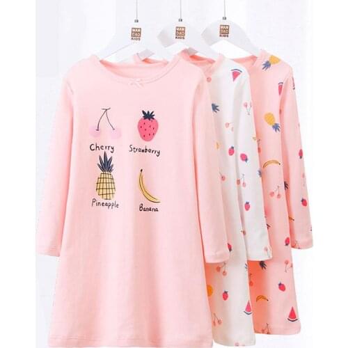 Girls Night Dress Kids Nightgowns For Girls Teenagers Long Sleeve Autumn Sleeep Dresses Sleepwear 5-18Y Children Pajamas