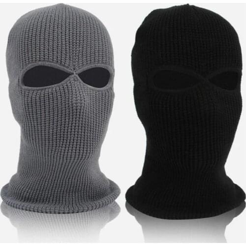New Full Face Cover Mask Three 3 Hole Balaclava Knit Hat Tactical CS Winter Ski Cycling Mask Beanie Hat Scarf Warm Face Masks