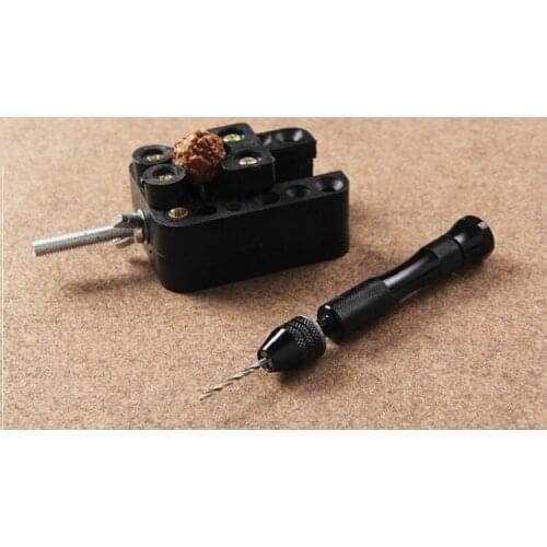 NEW Mini Micro Aluminum Hand Drill Bit + 5x Twist Drills BitRotary Tools + Securing clip for Woodworking