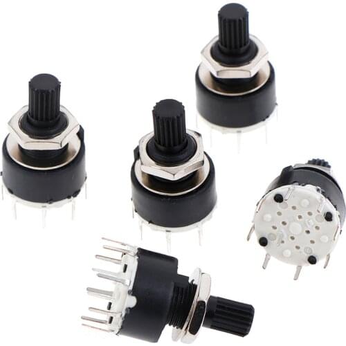 SR16MM Rotary Switch 2 Pole 3 4 position 1 Pole 5 6 8 Position Axis Band Switch