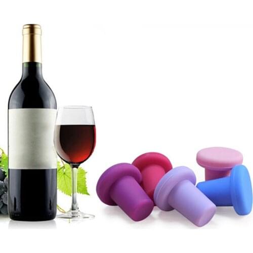 Home Bar Stopper Cap Bottle Stopper Reusable Wine Beer Cap Bottle Cap Silicone Stopper Drink Tableware Tool 6 Color