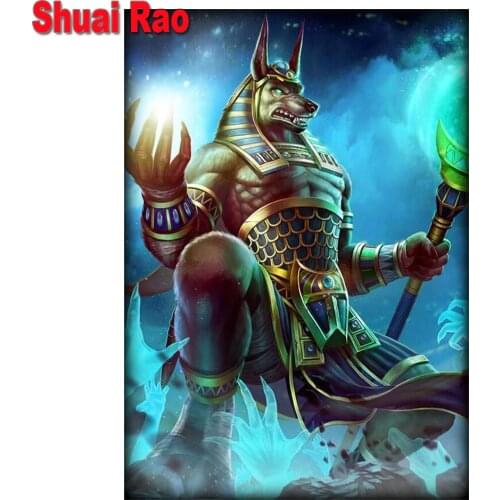 Egypt Anubis Man 5d diy Diamond Painting Sale 5D DIY Diamond Embroidery round mosaic Diamond set Egyptian Symbols home decor