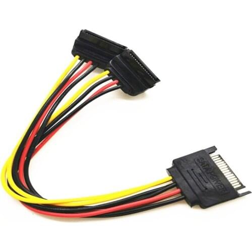 SATA One Point Two 90 Degree Elbow Hard Drive Optical Drive Power Cord Serial Port 15P One for Two SATA Power Cord