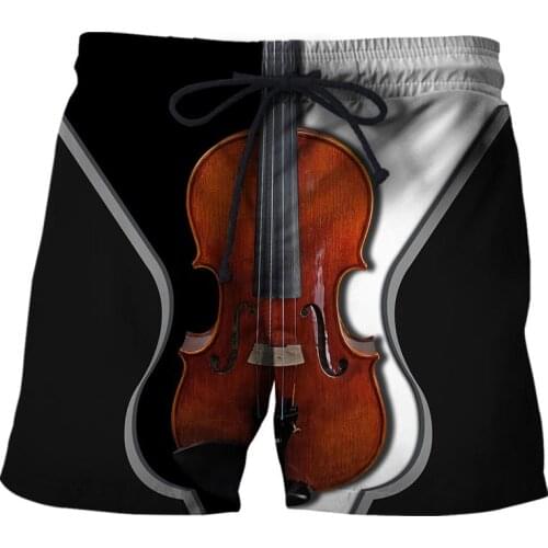 3D Print Mens Shorts Summer Beach Shorts Love Saxophone Music Painting Art Pants Culture Casual Fashion Streetwear