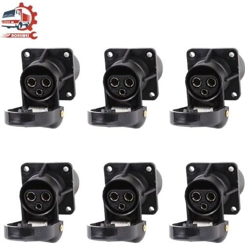 AOHEWEI 2/4/6x 3 Pin Trailer Plug Towing Connectors 12V 3 Pole Cover Towbar Socket for Electrical Truck Caravan Accessories