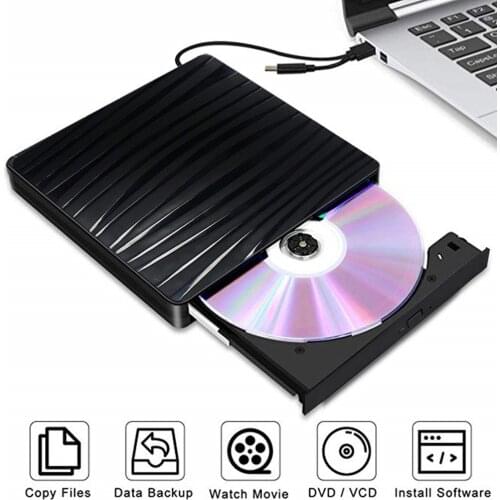 USB 3.0 Type C External CD Drive Dual Interface DVD Burner Writer DVD-RW DVD ROM Player for hp Laptop Computer Windows