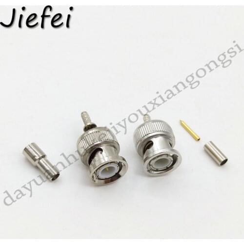 20-200Pcs High Quanlity Brass Connector BNC Male plug Window Crimp For RG316 RG174 LMR100 Cable 50ohm RF Adapter Coaxial