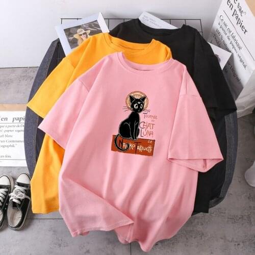 Print Oversize Female Short Sleeve Summer Tees Funny Cats Woman T-shirts Fashion O-neck Casual Hip Hop High Quality Camisetas