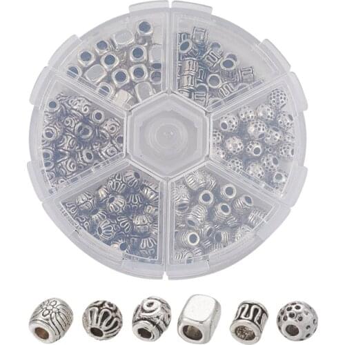 1Box Antique Silver Color Spacer Beads Tibetan Bali Alloy Tube Metal Spacers for Bracelet Necklace Jewelry Making Findings
