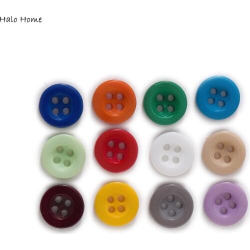 100pcs Thick 4 Hole Resin Buttons Sewing Scrapbooking Clothing Home Crafts Handmade Accessories Card Making DIY Decor 10-15mm