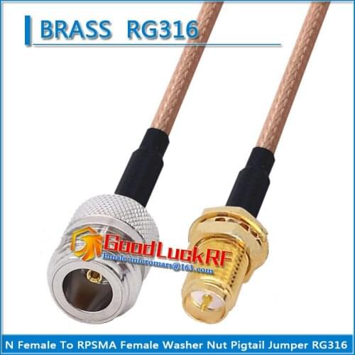 1X Pcs High-quality N Female to RP-SMA RPSMA RP SMA Female Washer O-ring Bulkhead Mount Nut Coaxial Pigtail Jumper RG316 Cable