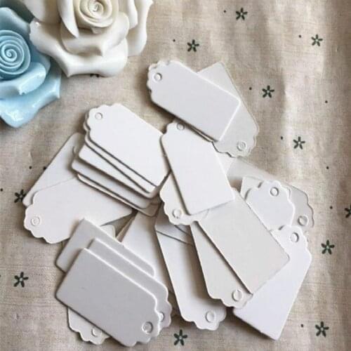 2*4cm Flower Heads Handmade Baking Blank Price Tag White Cardboard Label Clothing Garment Tags Words Paper Id Card 600 Pcs/lot