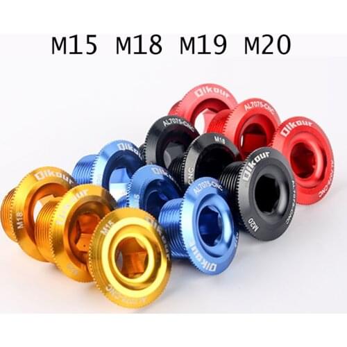 2pcs Dental Plate Crank Cover Crank Screw Cap M20 M19 M18 M15 MTB Crankset Crank Cover Aluminum BMX Road Bike Fitting 5 Colors