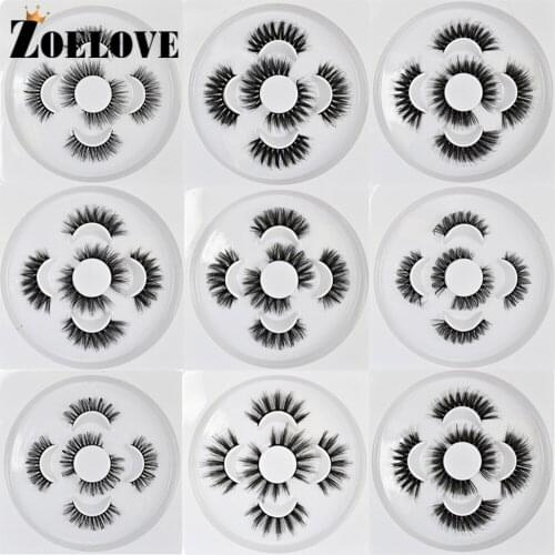 3/8Pairs Soft Fluffy 3d Mink Eyelashes Reusable Short Faux Mink Lashes Extensions Bulk Wholesale Natural False Eyelashes