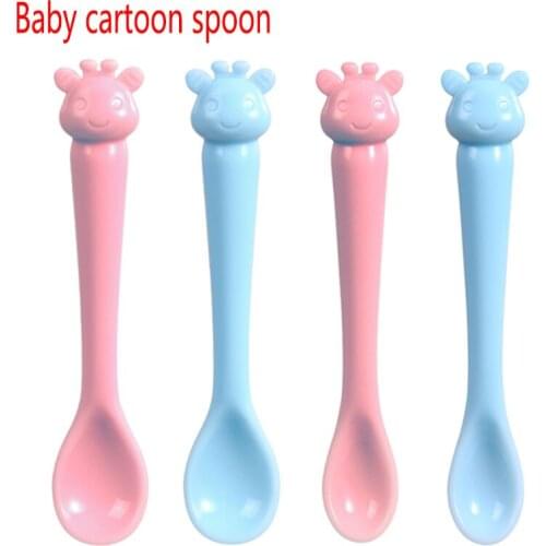 4/2PCS baby tableware silicone spoon set childrens complementary food learning to eat training childrens tableware