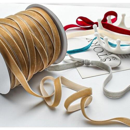 50Yards/roll Velvet Ribbon Wedding Party Decoration Handmade Ribbon Gift Wrapping Hair Bowknot DIY Christmas Ribbon 1cm Width