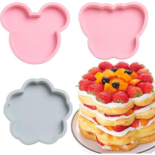 6 Inch Silicone Bakeware DIY Butterfly/mouse Head Cake Mold Cute Layered Rainbow Dessert Mousse Silicone Baking Mold