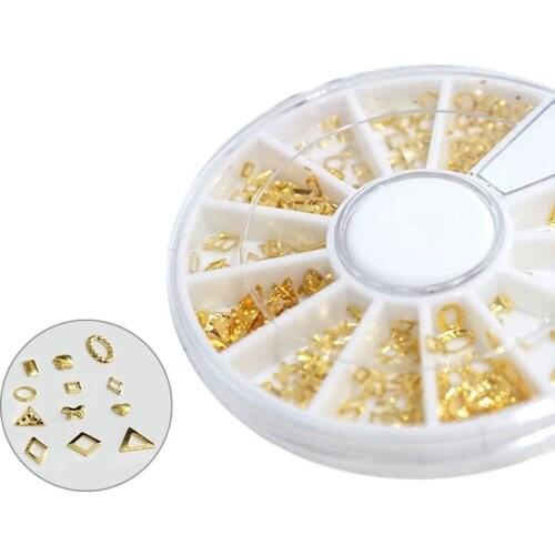 83XC 1 Box DIY Epoxy Resin Filling Material Gold Pendant Hollow Geometric Shape Filler Handmade Crafts Jewelry Making Manicure