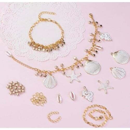 Zinc Alloy shell star Charms bracelet DIY set handmade ocean wind For DIY bracelet jewelry Making accessories