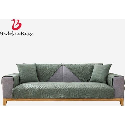 Bubble Kiss Sofa Cover Full Cotton Four Seasons Universal Quilted Solid Color Non-Slip Home Living Room Decoration Couch Cover