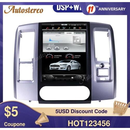 For Dodge RAM 2008-2013 Android 9.0 Multimedia Radio Vertical Screen GPS Navigation Car Radio Tape Recorder Auto Stereo HeadUnit