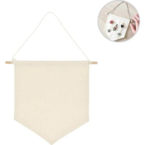 Pin Display Pennant Banner Enamel Lapel Pin Badge Flag Plain Blank Canvas Wall Banner Badge Storage Home Hanging Decorations