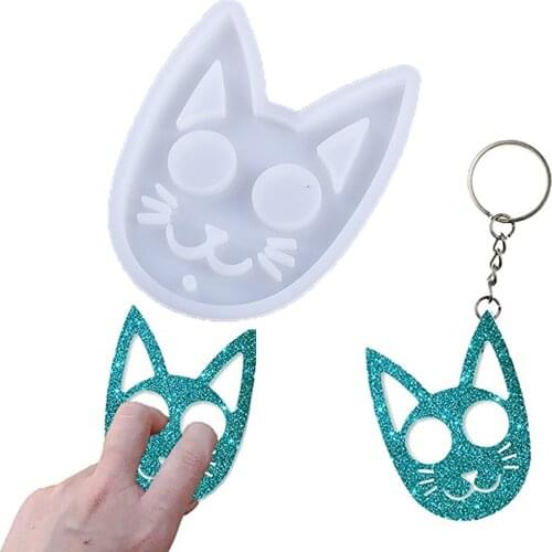Self-Defense Cat Keychain Mold,Crystal Epoxy Resin Mold,Super Glossy Self-Defens DIY Glue Mold Silicone Mold DIY Mold New