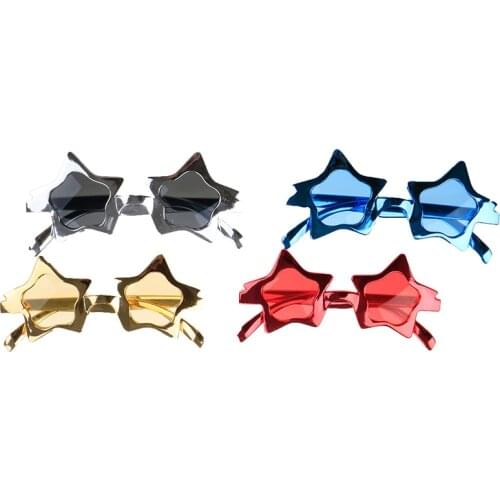 Photobooth Shiny Metallic Star Glasses Photo Booth Party Favors Decorated Birthday Event Festive Supplies Decoration1 x Glasses