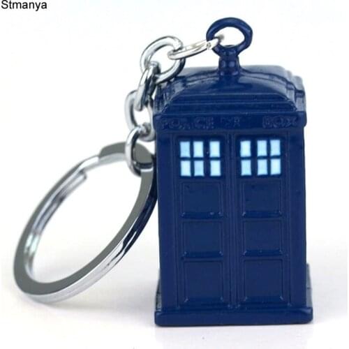 Hot Personality Telephone Booth keychains men fashion Key Chain women Bag Charm key ring Party Best gift Jewelry K2022