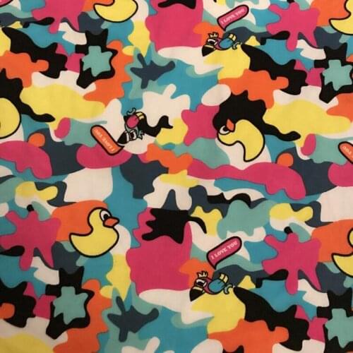 Good Camouflage Terry Fabric knitted Cotton Fabric Duck Print Stretch Fabric Sewing Material DIY Childrens Sportswear Sweater