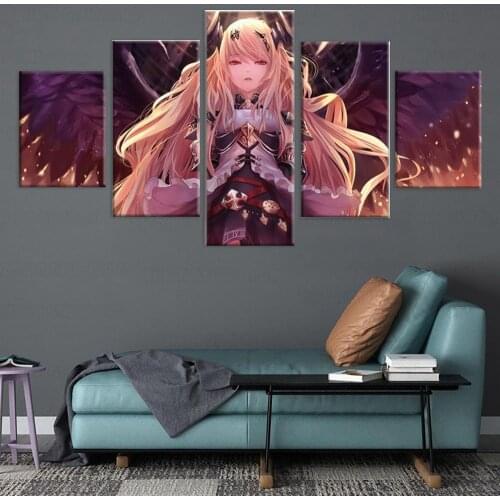 Dark Angel Olivia Rage of Bahamut Canvas Printed Poster Home Decorative 5 Pieces Paintings Wall Art Pictures Living Room