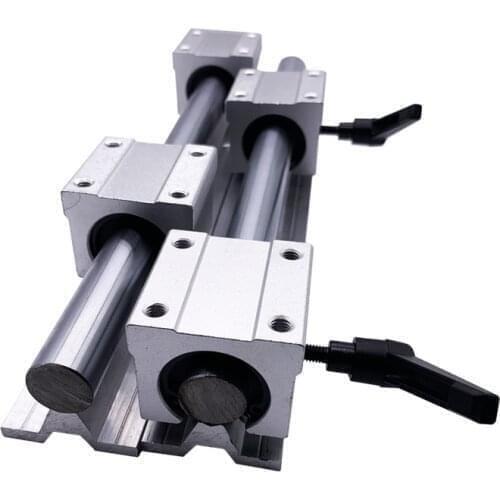 Free shipping 2pcs SBR16 linear rail length 200 250mm Linear shaft rail support + 4pcs SBR16UU Linear bearing block for cnc