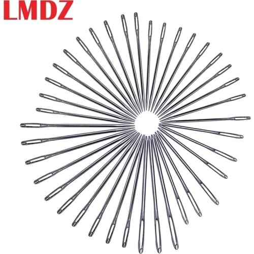 LMDZ 30Pcs Large Eye Stitching Needles & 9Pcs Large Eye Blunt Needles Steel Yarn Knitting Needles Sewing Needles Hand Sewing