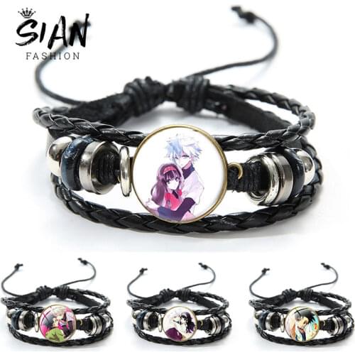 SIAN Hunter X Hunter 2021 Mens Leather Bracelet Japan Anime Adjustable Bracelets Man Accessories For Jewelry Trinkets Gifts New