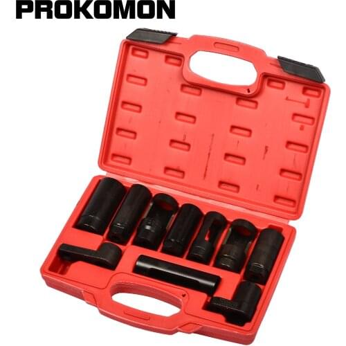 10Pcs Sensor Oil Pressure Sending Unit Socket Set Oxygen Injection Tool Set