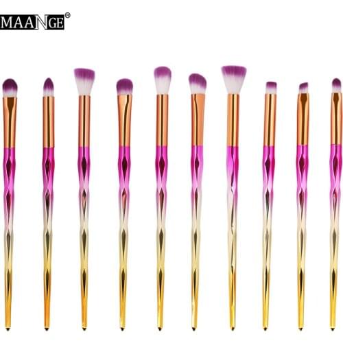 4/10Pcs Diamond Makeup Brushes Set Eye Shadow Eyebrow Blush Blending Powder Lip Concealer Fan Cosmetic Beauty Brush Tool Kit New