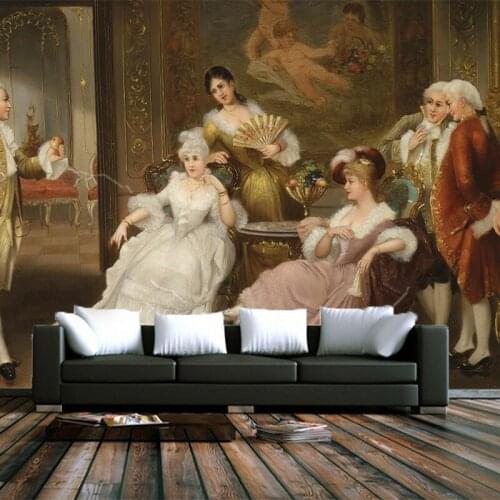 Palace antique painting wall custom wall painting ancient study room living room bedroom TV background decorative oil painting