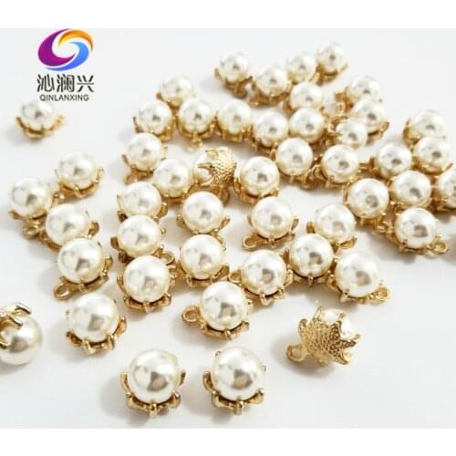 New!! 12mm 10pcs/pack Round shape Alloy + imitation pearls Hanging beads,sew on stones for Diy/jewelry accessories SWZZ12