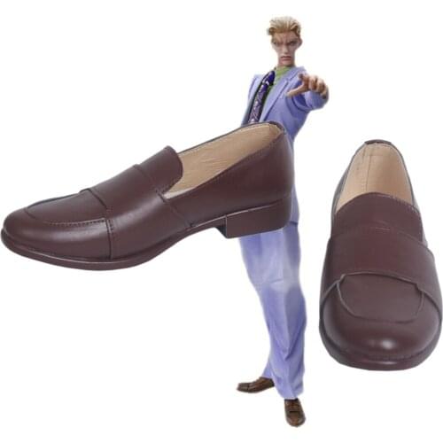 Kira Yoshikage Cosplay Shoes Jojos Bizarre Adventure Kira Yoshikage Cosplay Shoes Brown Boots Custom Made