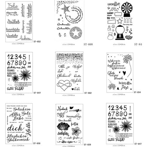 11x16cm Text flowers Clear Stamps Transparent Seal Silicone Seal TPR Christmas Wedding Roller Stamps DIY Scrapbook Album Card