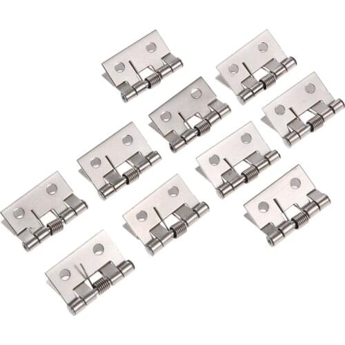 10Pcs 26x31mm Spring Loaded Stainless Steel Butt Hinges for Furniture Cabinet Door Drawer Jewelry Wood Box Decorative Mini Hinge