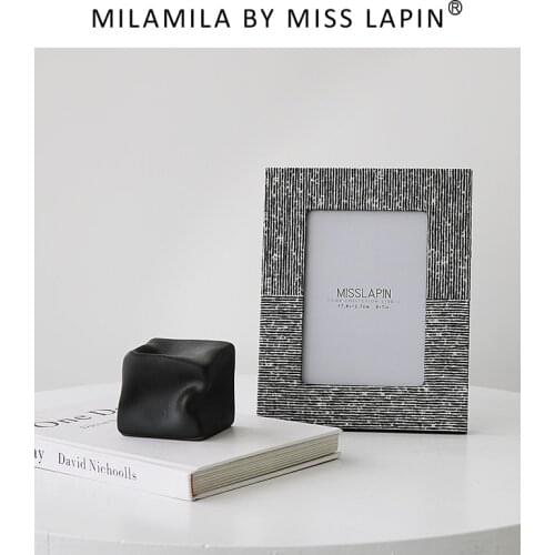 MISS LAPIN Picture Frame Black and White Stripe Fabric Modern Decorative Picture Photo Frame Luxury