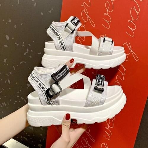 Luxury Designers Fashion Women Platform Sandals Black Chunky Sandal Sports 7cm Wedge Shoes For Woman Summer Casual Shoes 2020