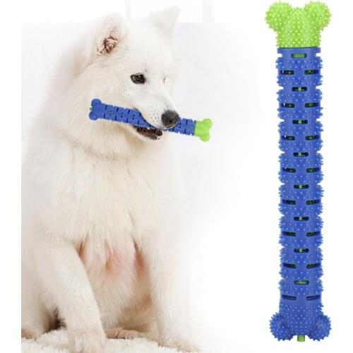 Silicone Blue Green Pet Molar Tooth Cleaner Brushing Stick Cleaning Supplies Toothbrush Pet Toys for Dog Chewing Toy