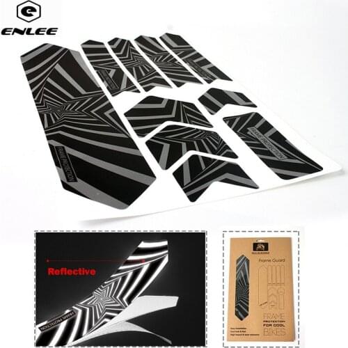 ENLEE Reflective Stickers 3D Protect Bike Frame Sticker Scratch-Resistant Wear-Resistant Repeat Paste Bicycle Paster Guard Cover