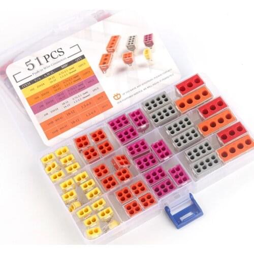 Boxed Universal Compact Wire Connectors PCT plug-in wiring cable connector 2/3/4/6/8 pin conductor connection Terminal Block