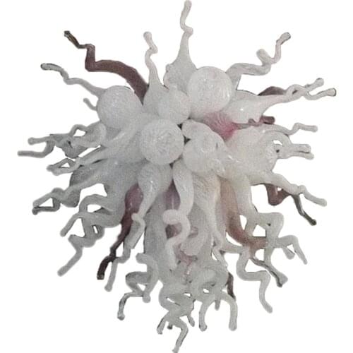 High Hanging Modern Murano White Color Chandeliers Luxury LED Lighting Hand Blown Glass Chandelier Bedroom Decor